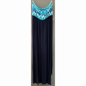 STRAPLESS Blue Dress